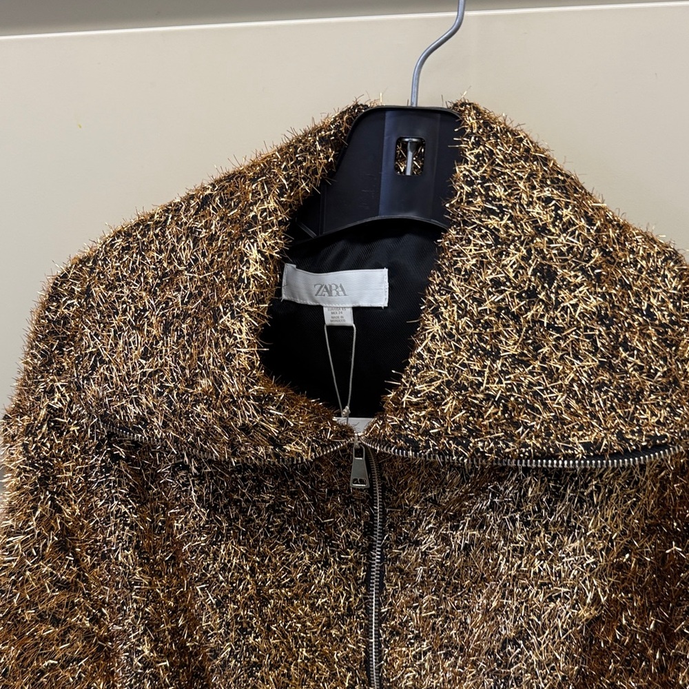 Metallic thread bomber jacket NWT - image 4